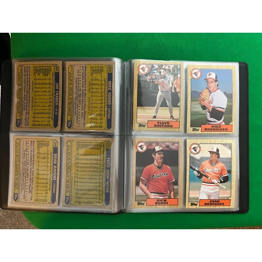 Baltimore Orioles 1987 Topps Team‎ Set with 40 card collector album.